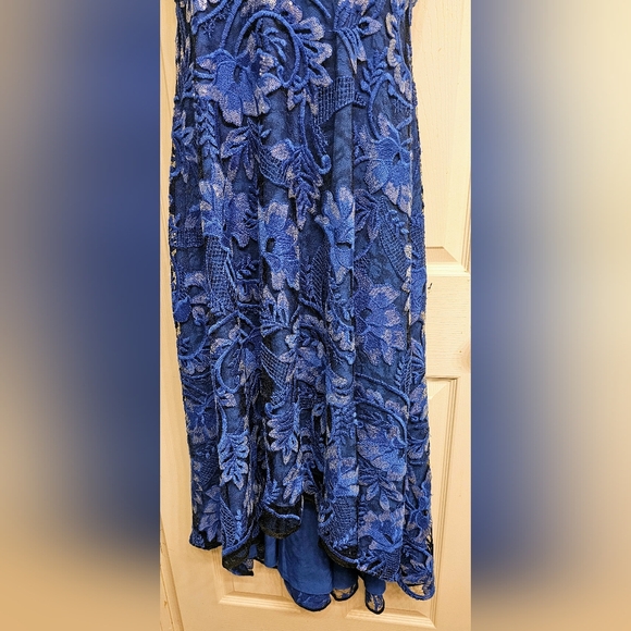 BELLE BADGLEY MISHKA SANDRINE FLORAL V-NECK, SLEEVELESS EMBROIDERY DRESS - Picture 4 of 13